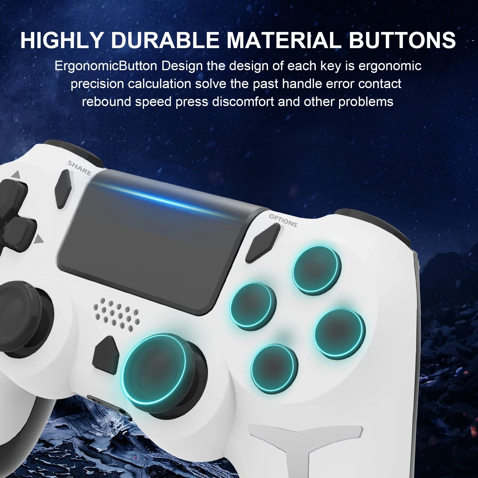GAMINJA Wireless Gamepad 6-axis Gyroscope Dual Vibration With touch pad For PS4 PS3 Console Computer PC Bluetooth Controller