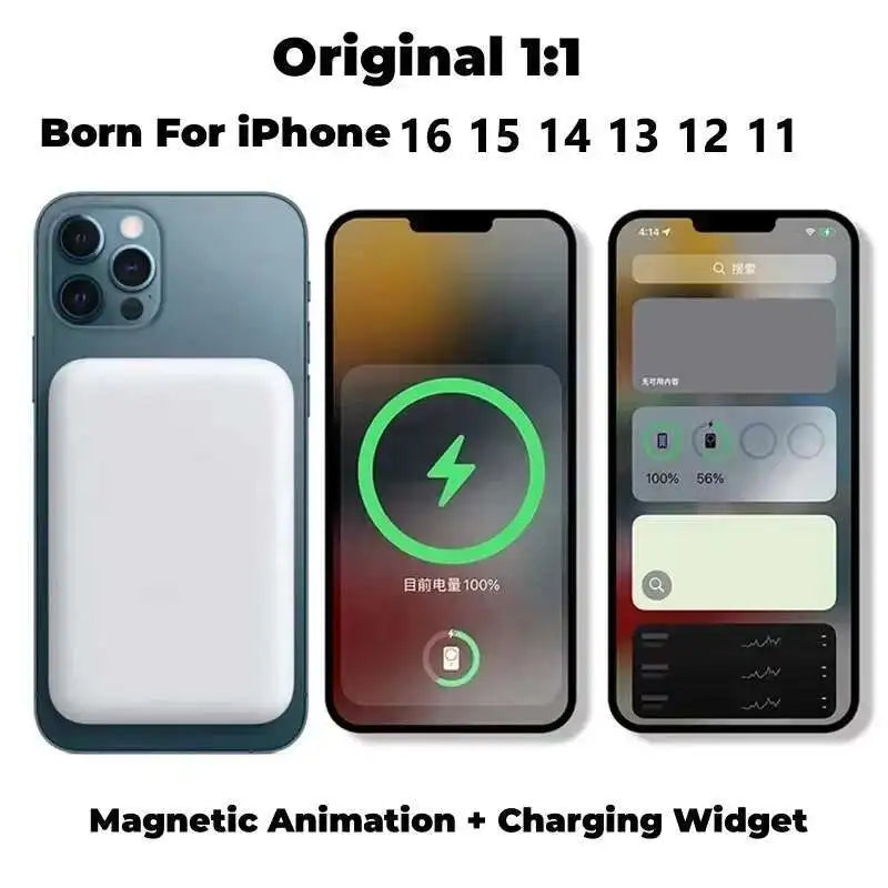 For Magsafe Power Bank 10000mAh Portable Auxiliary Spare External Magnetic Battery Pack Wireless Charger For Iphone 13 14 15 16
