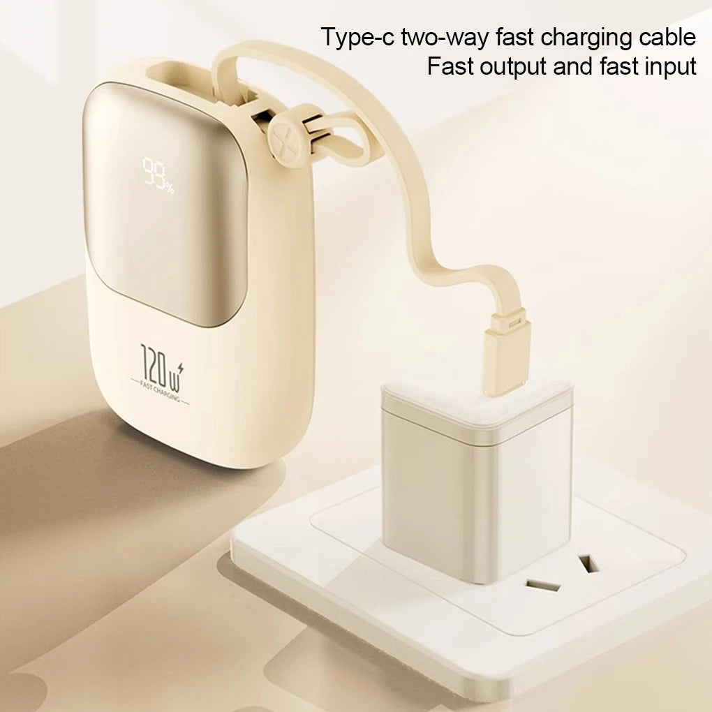 120W super fast charging power bank with cable 20000mAh large capacity portable mobile power Mini supply gift