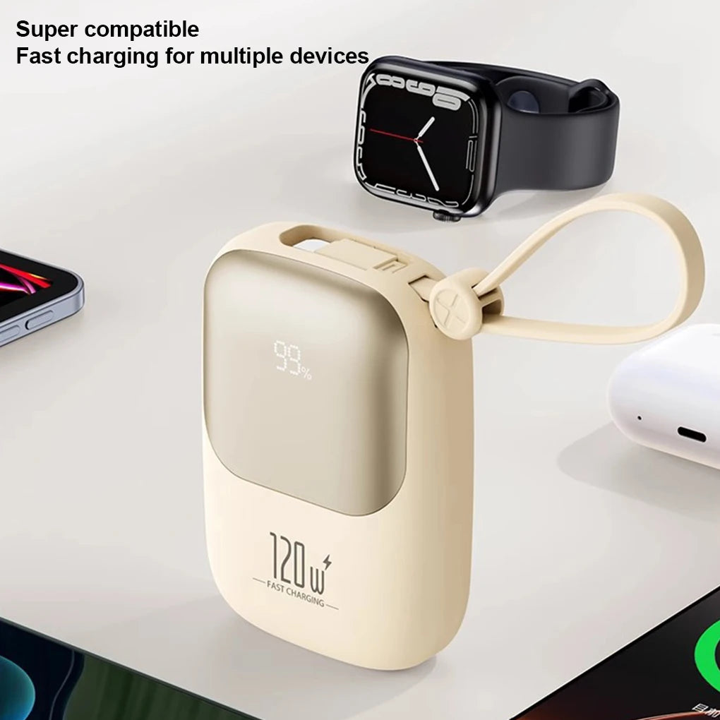 120W super fast charging power bank with cable 20000mAh large capacity portable mobile power Mini supply gift