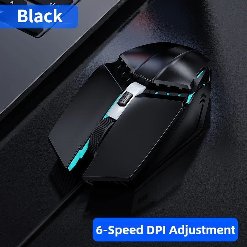 Wired Gaming Mouse Computer Mice Mechanical Silent 6 Keys USB Braided Rope 4 Speed DPI Ergonomics Mouse For PC Laptop