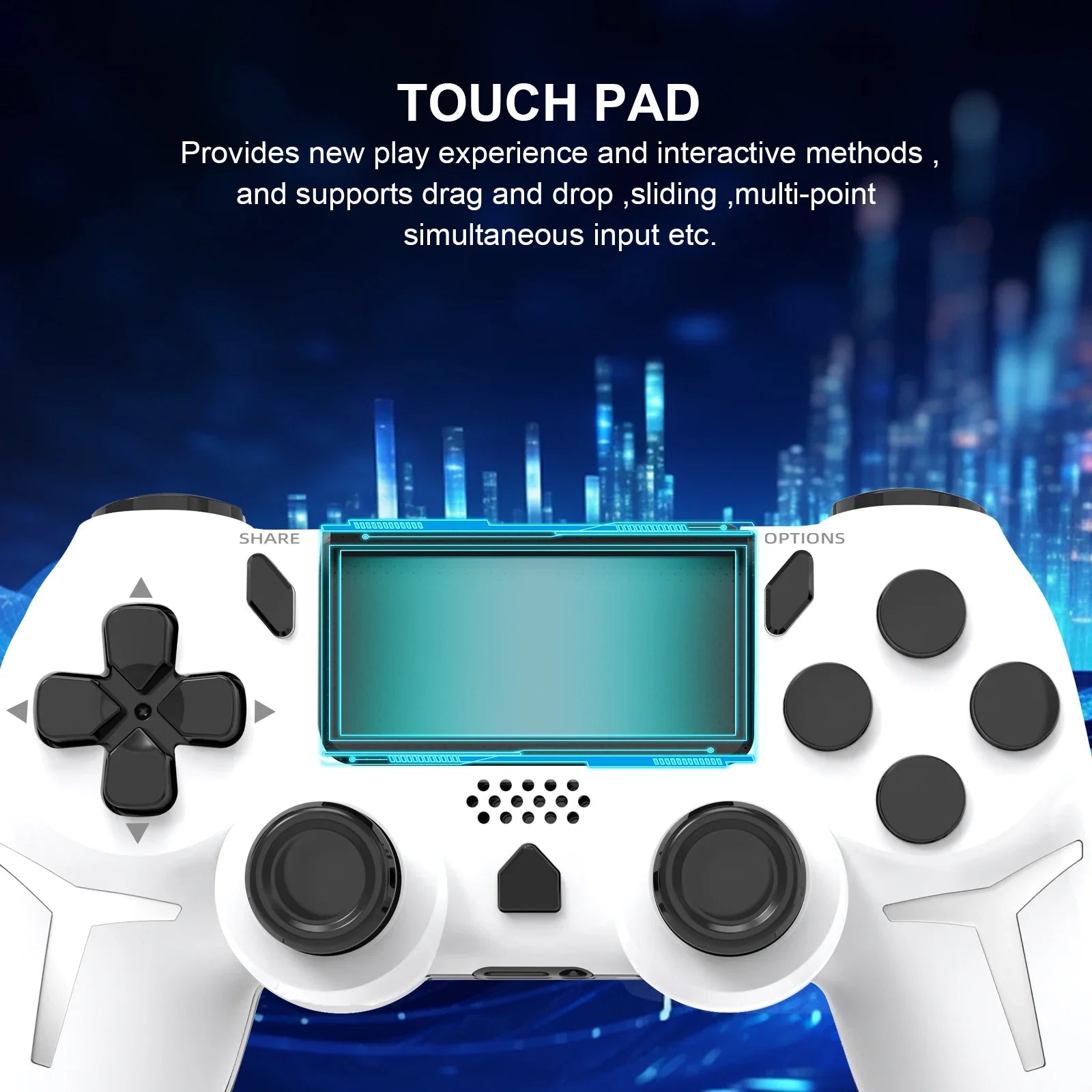GAMINJA Wireless Gamepad 6-axis Gyroscope Dual Vibration With touch pad For PS4 PS3 Console Computer PC Bluetooth Controller