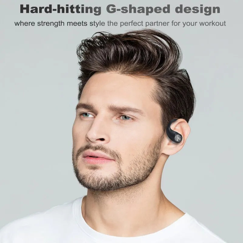 Open-Ear Earphones Wireless Bluetooth 5.4 Ear Hooks Headphones Air conduction Battery Life Headphones For Sports Hi-Res Sound