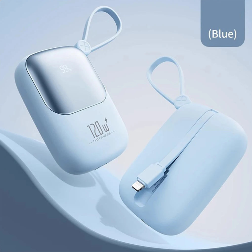 120W super fast charging power bank with cable 20000mAh large capacity portable mobile power Mini supply gift