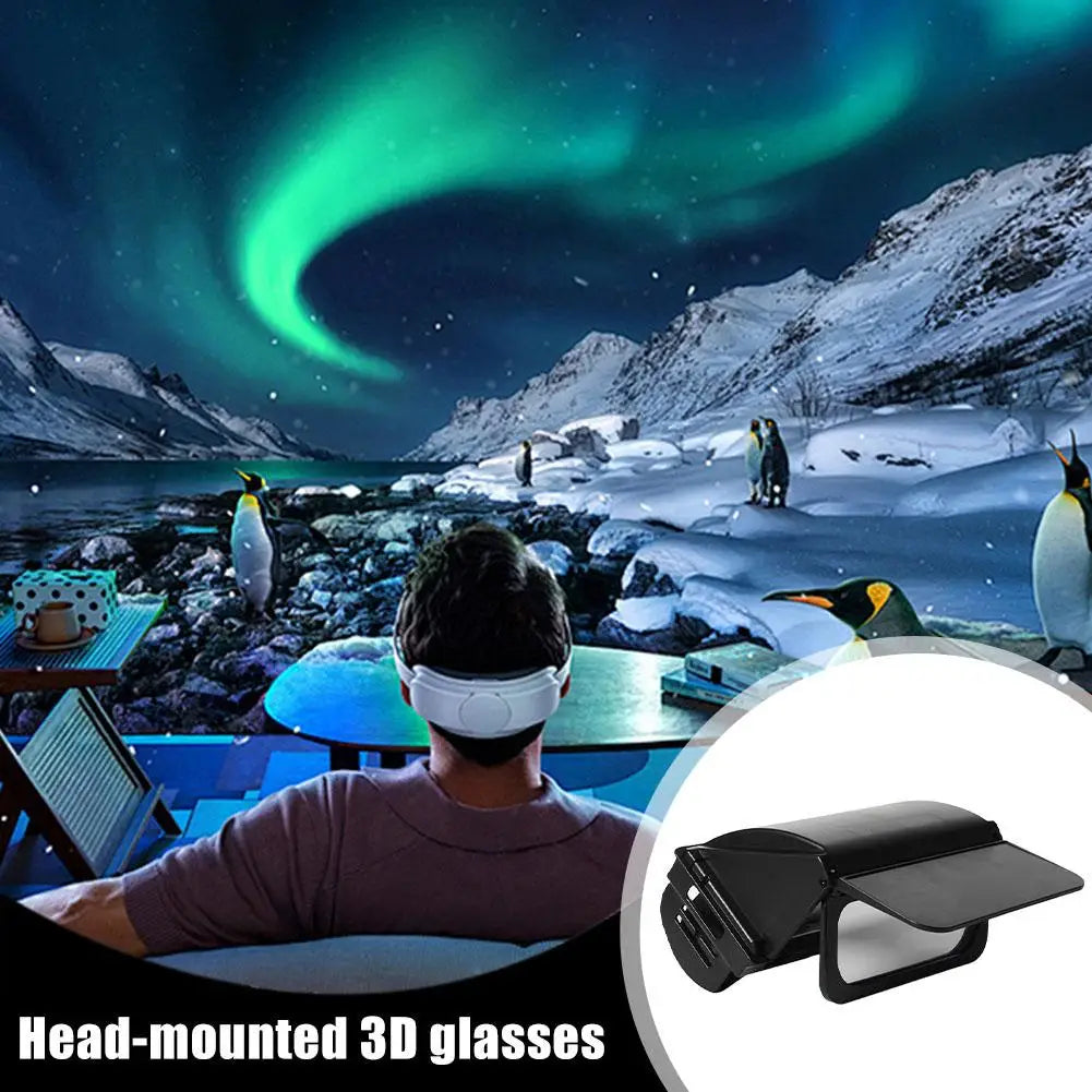 Smart VR Glasses for 3D Movies Games Virtual Reality Headset Compatible with Smartphones, Head-Mounted Stereoscopic Glasses