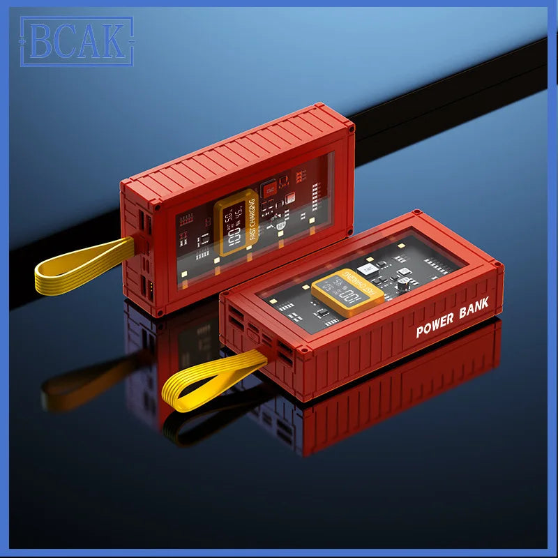 30000mAh 50000mAh 120W Fast Charging Transparent Power Bank 200000mAh Large-capacity Mobile Power Supply BCAK Mobile Phones Qua