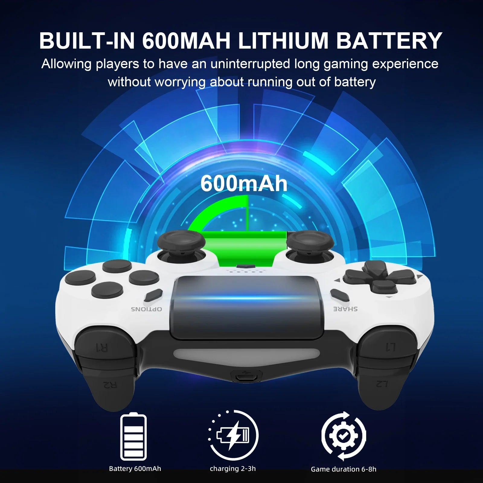 GAMINJA Wireless Gamepad 6-axis Gyroscope Dual Vibration With touch pad For PS4 PS3 Console Computer PC Bluetooth Controller