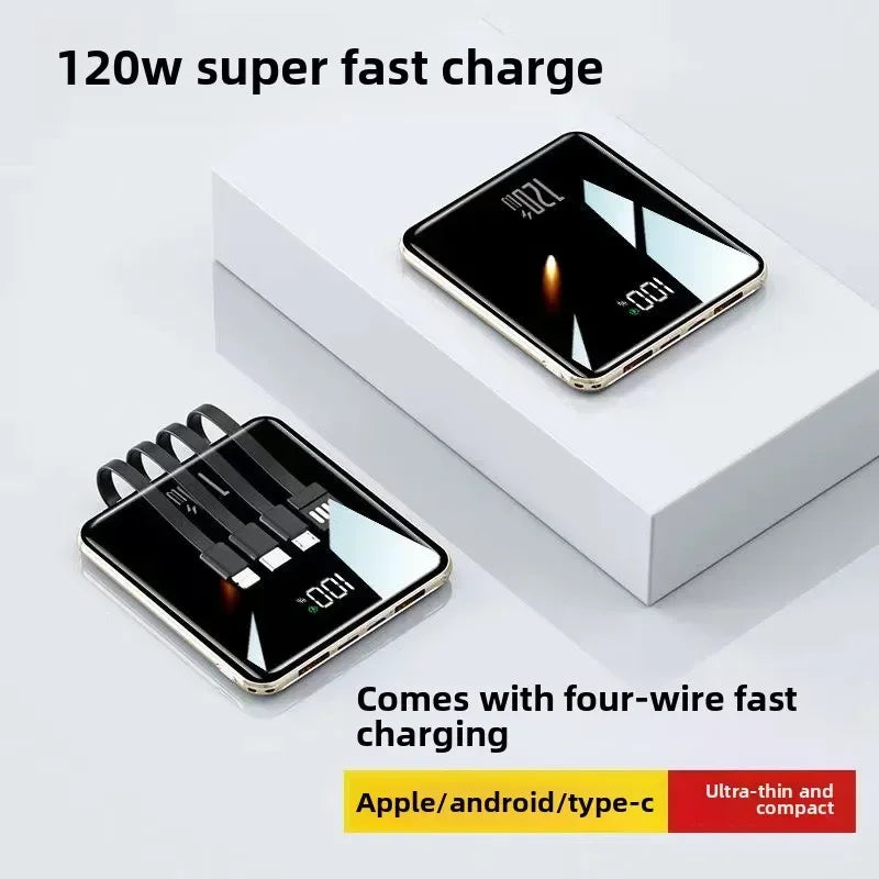 2025 New Power Bank20000mAh Ultra-thin, Compact, Portable, with Built-in Cable , Large Capacity, Super Fast Charging PowerBank