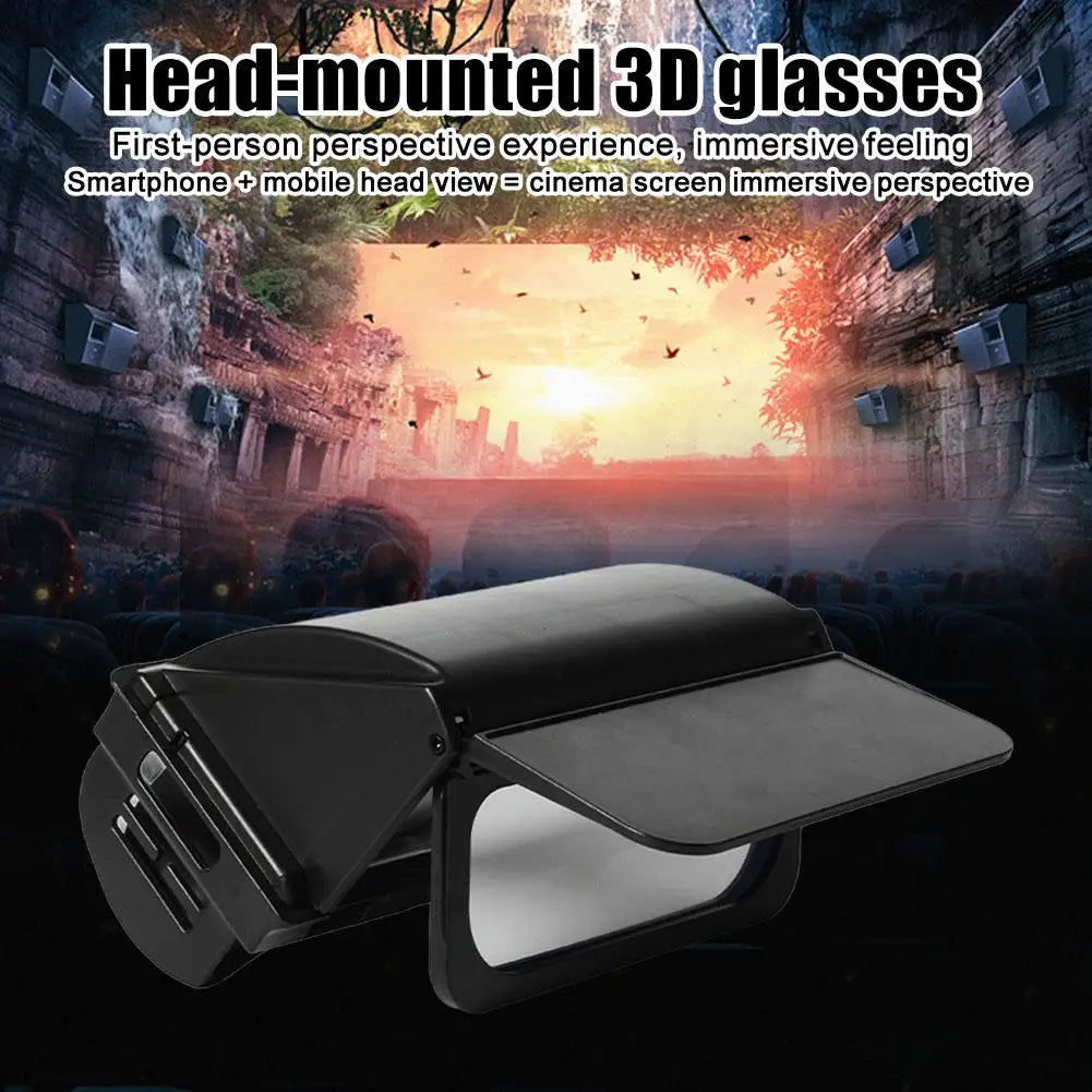 Smart VR Glasses for 3D Movies Games Virtual Reality Headset Compatible with Smartphones, Head-Mounted Stereoscopic Glasses
