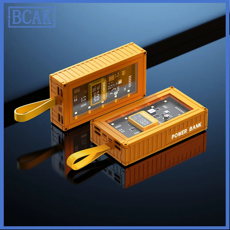 30000mAh 50000mAh 120W Fast Charging Transparent Power Bank 200000mAh Large-capacity Mobile Power Supply BCAK Mobile Phones Qua